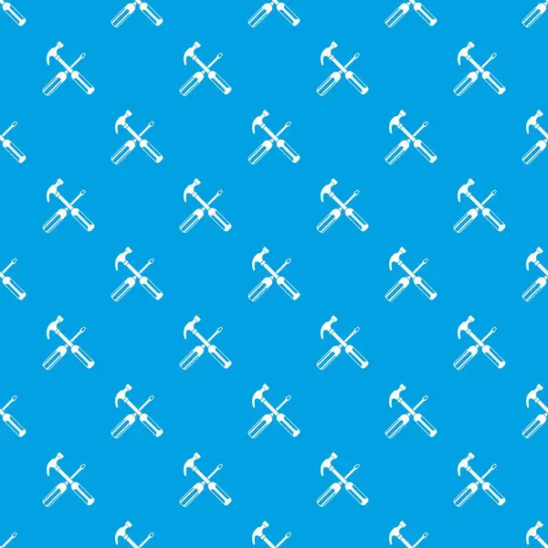 Çekiç ve tornavida kesintisiz mavi model