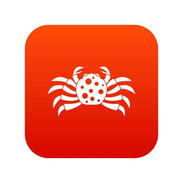 Caranguejo ícone animal do mar vermelho digital — Vetor de Stock