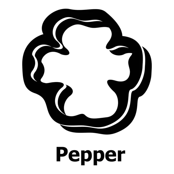 Peper pictogram, eenvoudige zwarte stijl — Stockvector