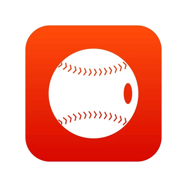 Ícone de bola de beisebol vermelho digital — Vetor de Stock