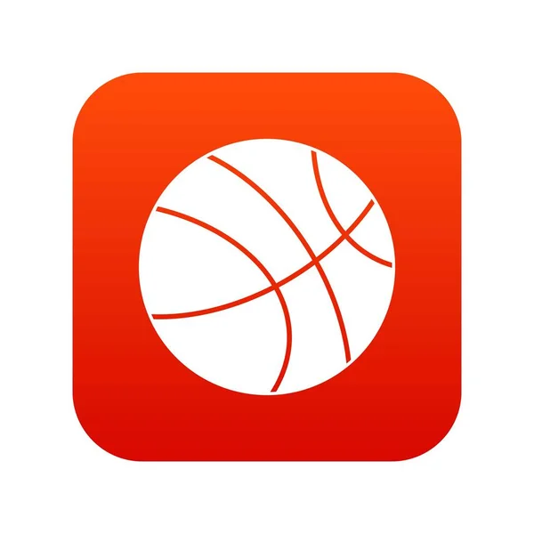 Baloncesto icono de la bola digital rojo — Vector de stock