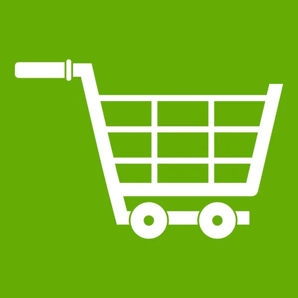 Großer Einkaufswagen Symbol grün — Stockvektor