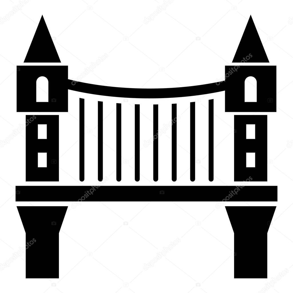 Tower bridge icon, simple black style