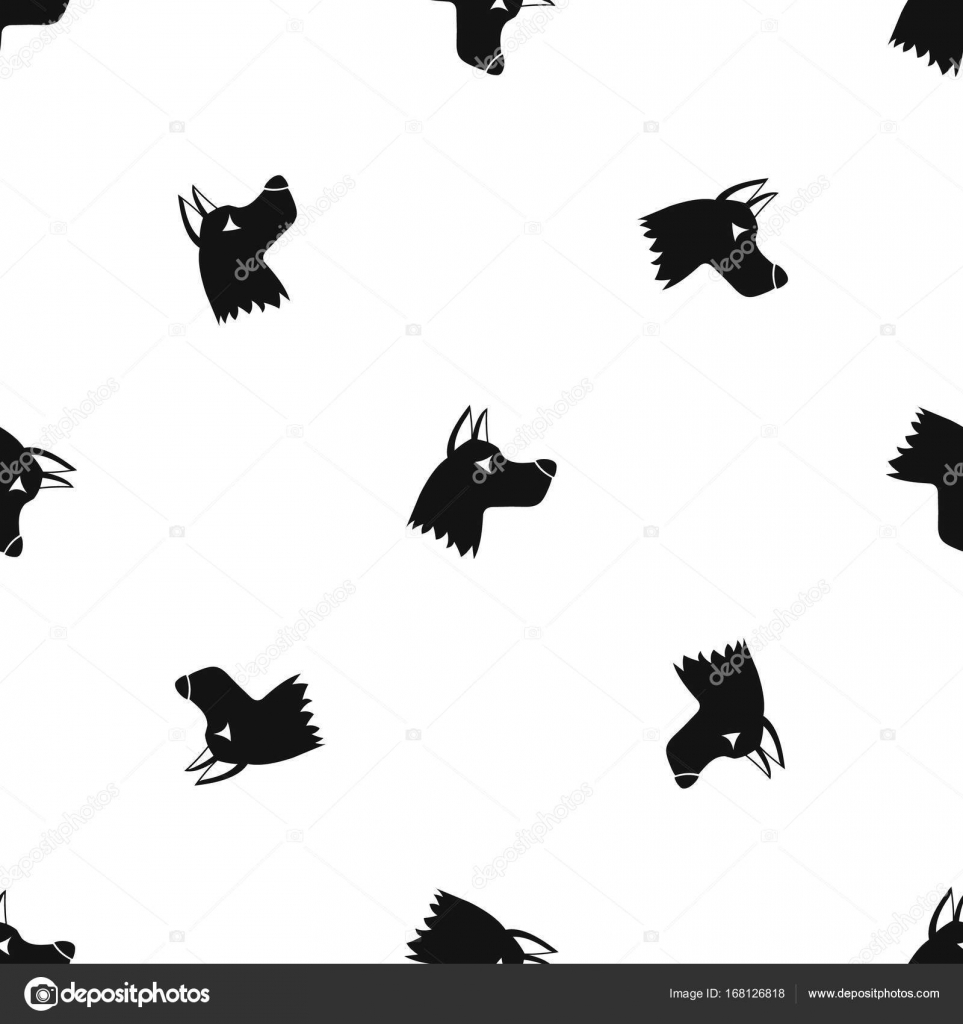 Modello di cane Doberman ripetere senza cuciture in colore nero per tutto il disegno Geometric illustrazione vettoriale — Vettoriali di ylivdesign