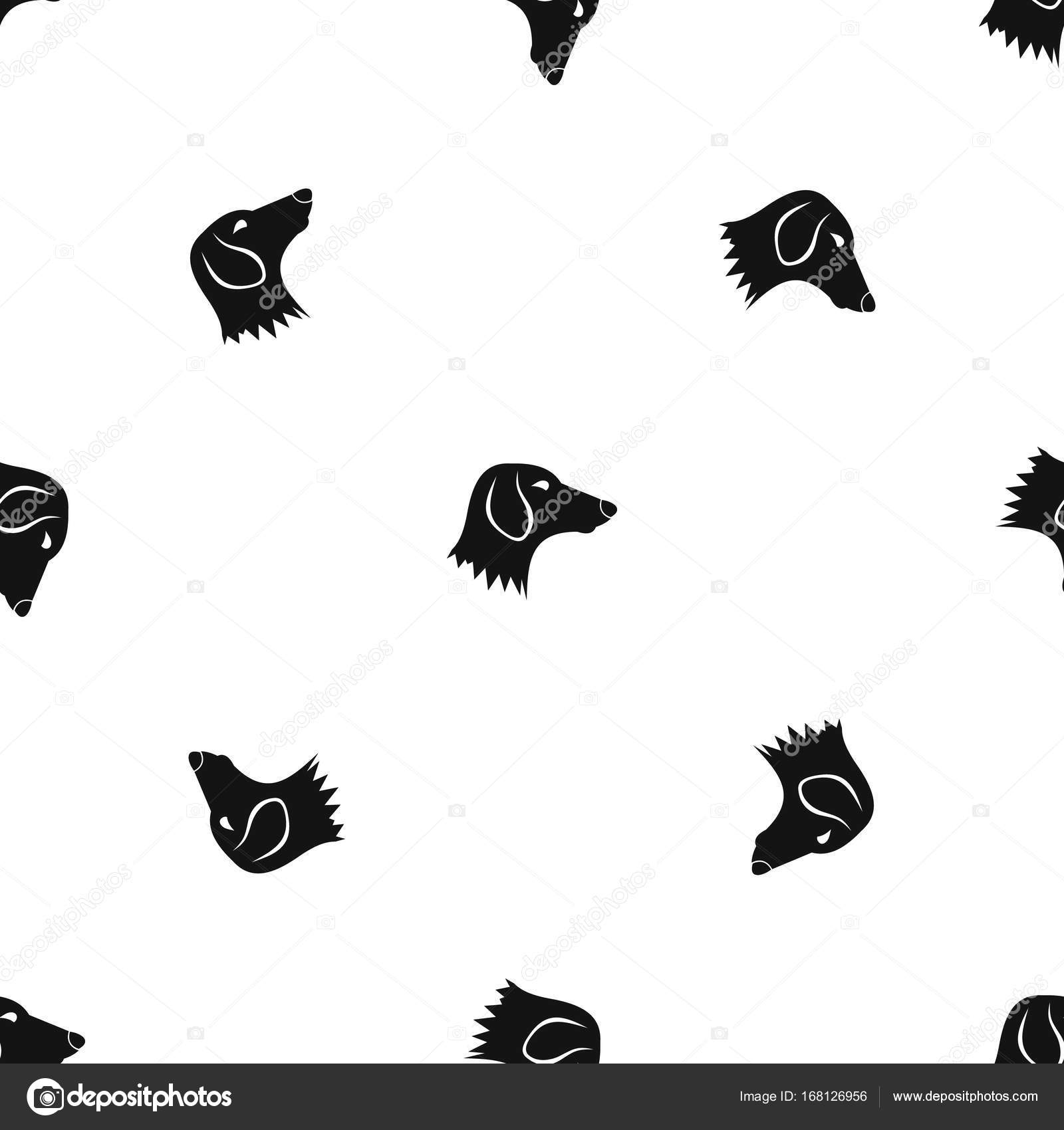 Modello di cane bassotto ripetere senza cuciture in colore nero per tutto il disegno Geometric illustrazione vettoriale — Vettoriali di ylivdesign