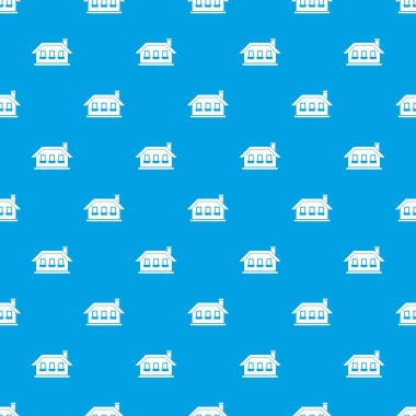 Üç windows desen kesintisiz mavi olan tek katlı ev