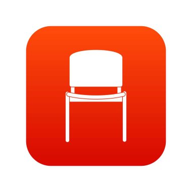 Siyah ofis sandalye simge dijital kırmızı