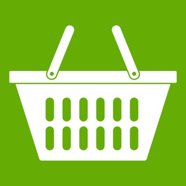 Plastik alışveriş sepeti simgesi yeşil