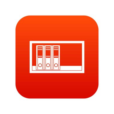 Office klasörler raf simgesi dijital kırmızı