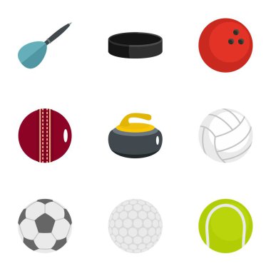 Icons set, düz stil oyun