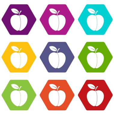 Renk altı yüzlü elma simgesi ayarla