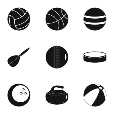 Spor oyun Icons set, basit tarzı