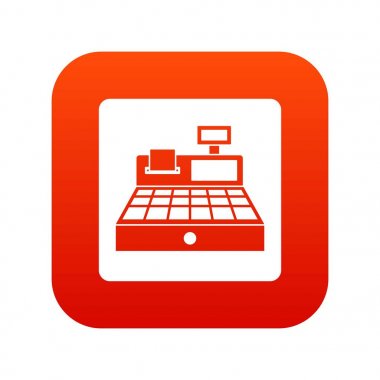 Satılık kasa simgesi dijital kırmızı