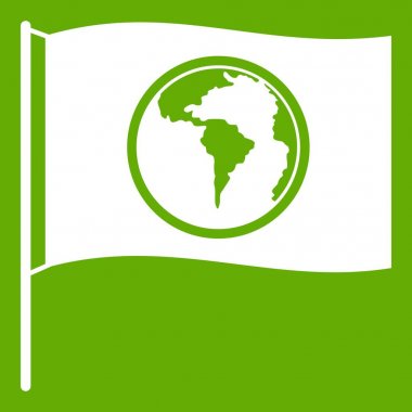 Dünya gezegen simgesi yeşil bayrak