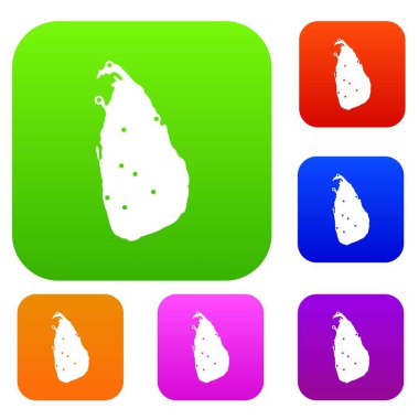 Sri Lanka Haritası koleksiyonu ayarla