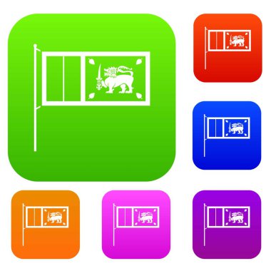 Sri Lanka bayrağı koleksiyonu ayarla