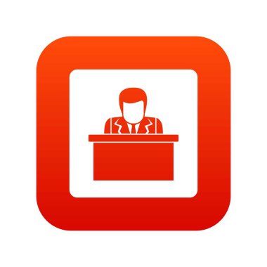 Tribün simgesi dijital kırmızıdan konuşan hatip