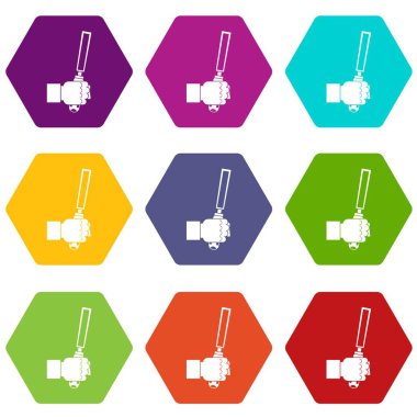 Adam hend simge kümesi renk altı yüzlü aracında kalem ucu