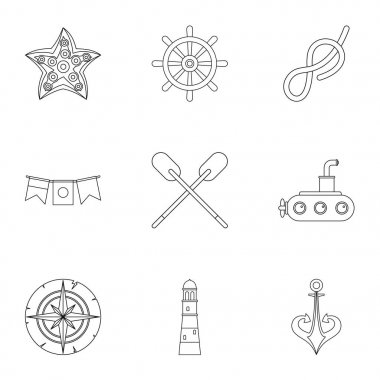 Deniz Icons set, anahat stili