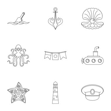 Denizci Icons set, anahat stili