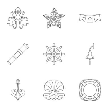 Deniz Icons set, anahat stili