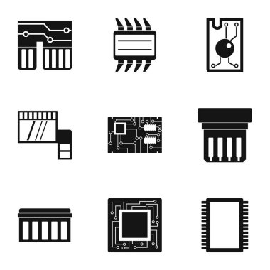 Donanım Icons set, basit tarzı