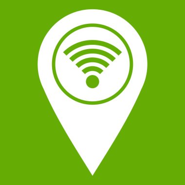 Harita iğne işaretçisi wi fi sembol simge yeşil ile