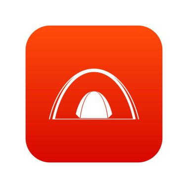 Kamp kubbe çadır simgesi dijital kırmızı