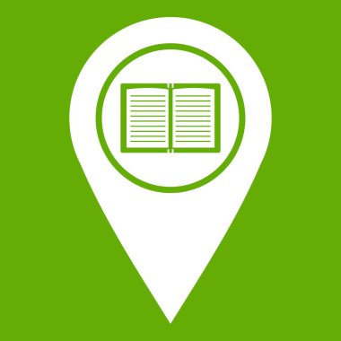 Harita göstergesi kitap simgesi yeşil ile