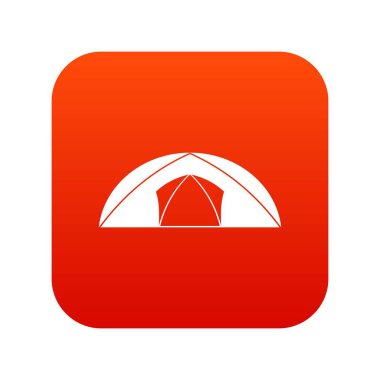 Dome Çadır Kamp simgesi dijital kırmızı için