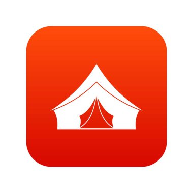 Dijital kırmızı bir üçgen çatı simgesi ile çadır