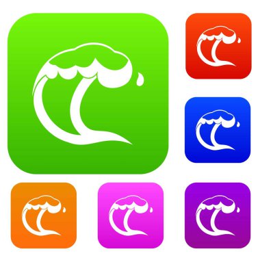 Okyanus ya da deniz dalga koleksiyonu ayarla