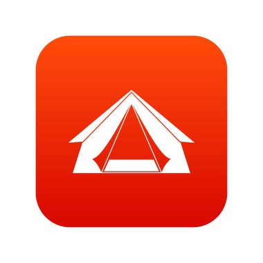 Turist çadır simgesi dijital kırmızı