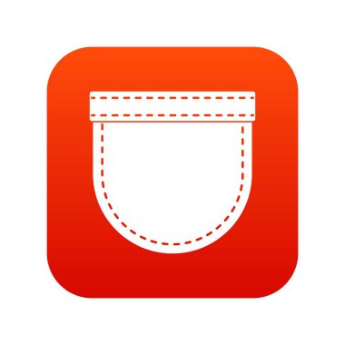 Gömlek cep simgesi dijital kırmızı