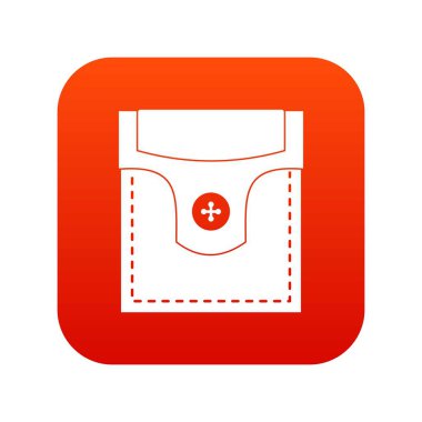 Vana cep düğme simgesi dijital kırmızı ile