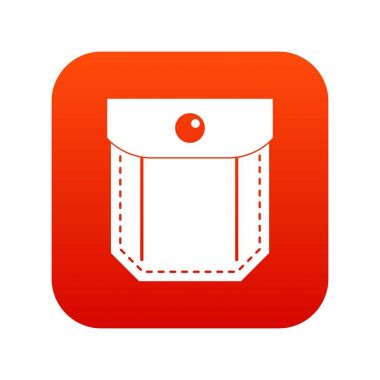 Cep kapak ve düğme simgesi olan dijital kırmızı