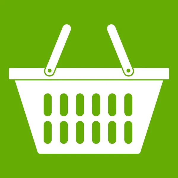 Kunststoff Warenkorb Symbol grün — Stockvektor