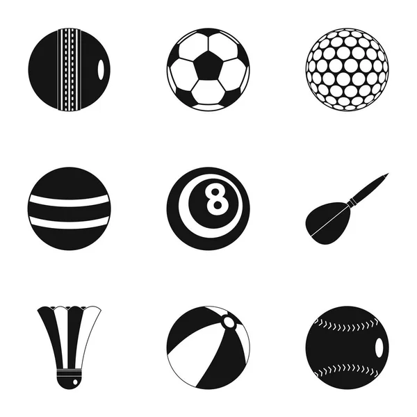 Sport sprzęt zestaw ikon, prosty styl — Wektor stockowy