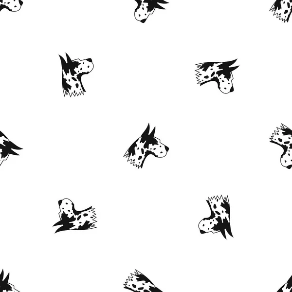 Grand motif de chien Danois sans couture noir — Image vectorielle