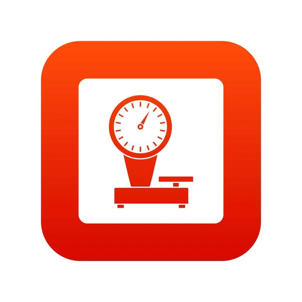Ícone de balança de peso vermelho digital — Vetor de Stock