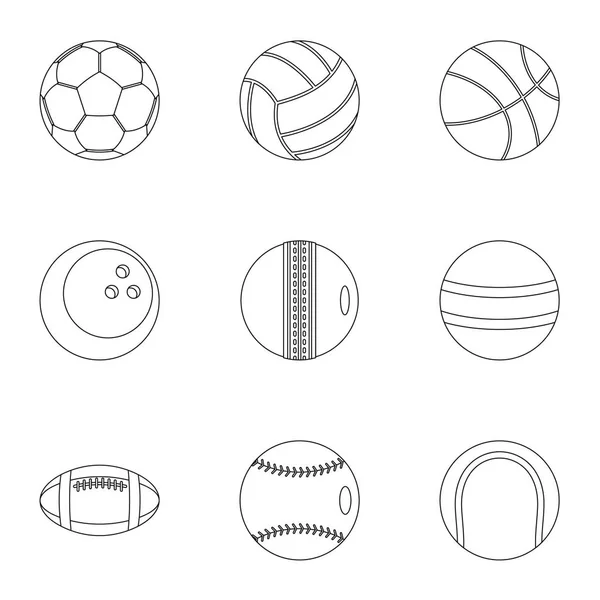 Conjunto de iconos de equipo de juego, estilo de esquema — Vector de stock