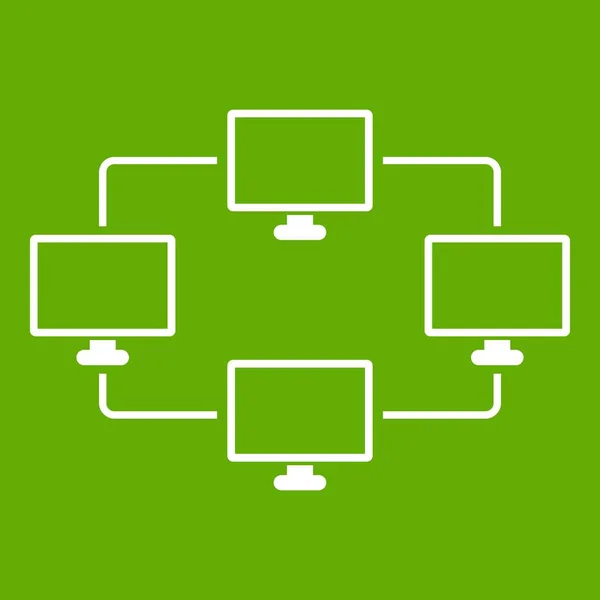 计算机传输信息图标绿色 — 图库矢量图片