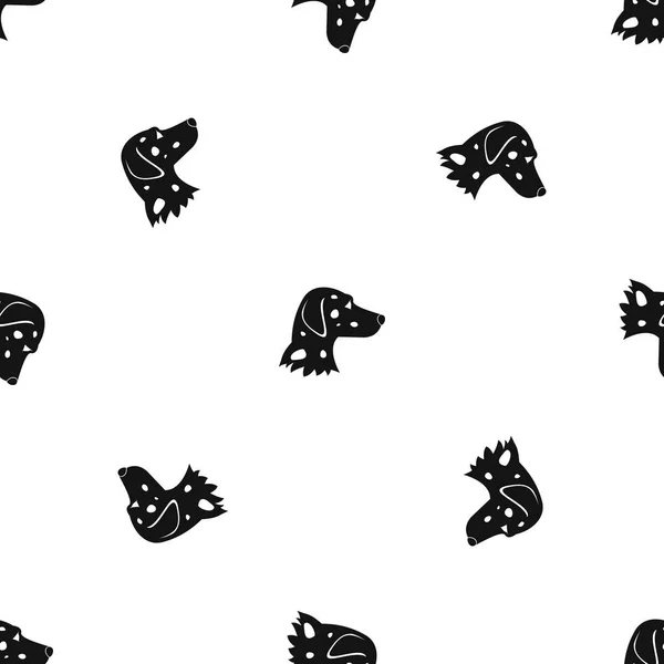 Dalmatiner Hundemuster nahtlos schwarz — Stockvektor