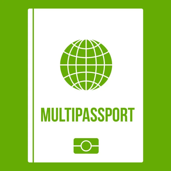 Icono multipasaporte verde — Vector de stock