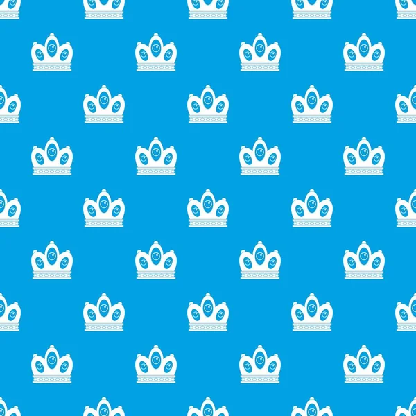 Королева корона безшовний синій візерунок — стоковий вектор