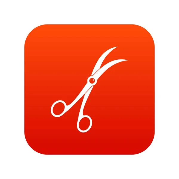 Ciseaux chirurgicaux icône numérique rouge — Image vectorielle