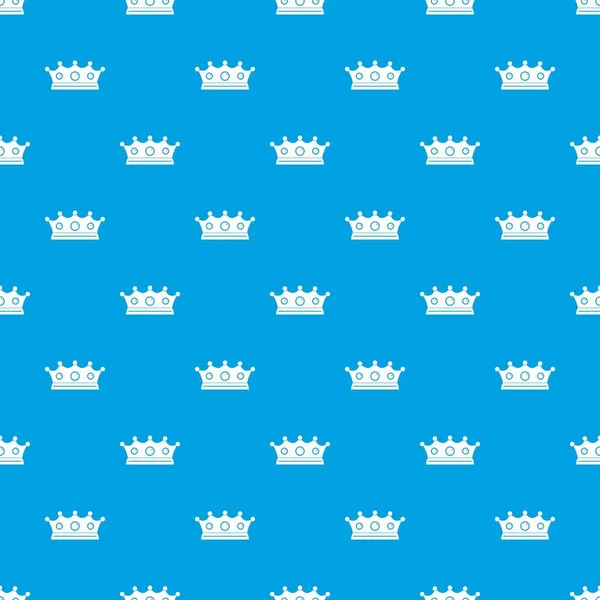 Sieraden kroon patroon naadloze blauw — Stockvector