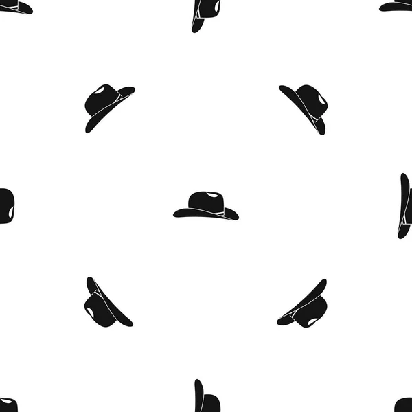 Cowboy hat pattern seamless black — Stock Vector