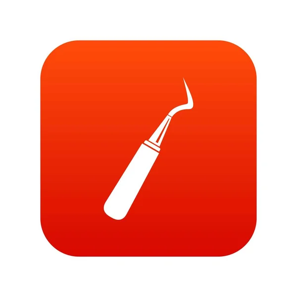 Ícone de sonda dentária digital vermelho — Vetor de Stock