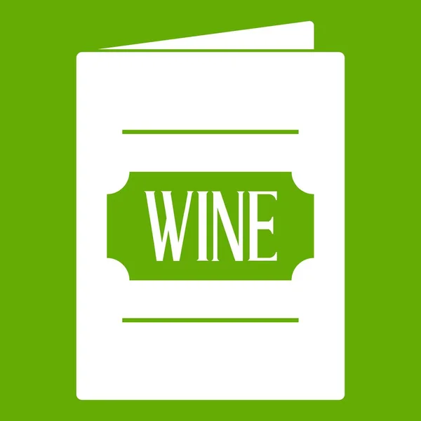 Şarap listesi simgesi yeşil — Stok Vektör